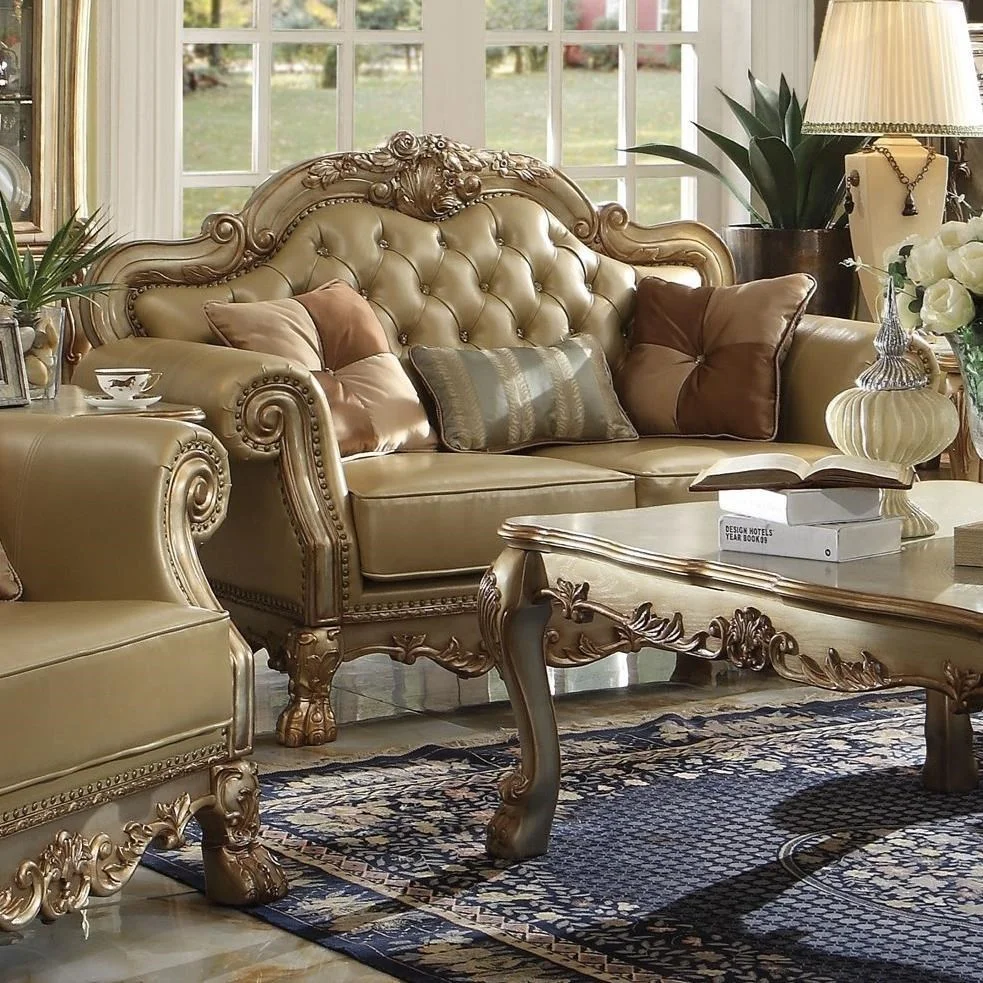 Acme Furniture Dresden 53161 Traditional European Loveseat with Faux